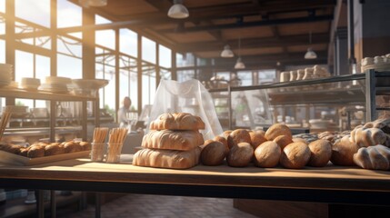 Blurred Bakery Interior Defocused Background