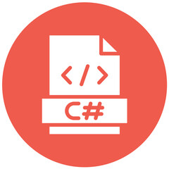 C sharp Vector Icon Design Illustration