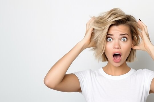 female model has head and mind blown