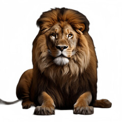 Naklejka premium Regal Lion on Isolated Background. Generative AI