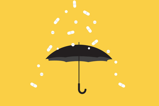 Business protection concept. Symbol of insurance, care, and finance support