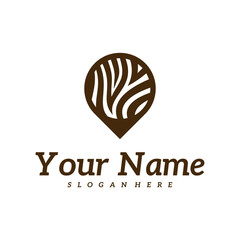 Wood Point logo design Template. Creative Wood logo vector illustration.