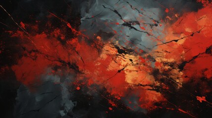 A colorful painting with a dark background