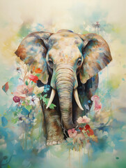An elephant with florals