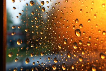 Poster water droplets on window glass during cleaning process © altitudevisual