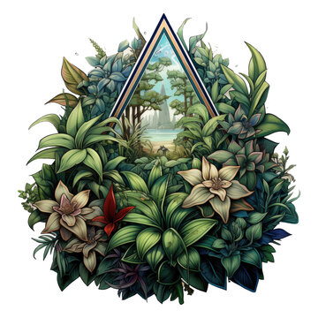 The Floral Triangle Artwork By Wolfgang Zelmer Resides As A Living Sculpture, Generative Ai