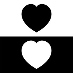 black and white heart icon, love icon