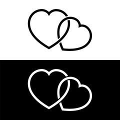 black and white heart icon, love icon