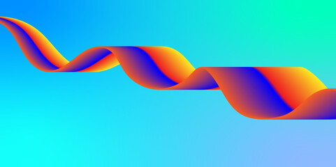 Fototapeta premium Colorful fluid and wavy gradient background template. Dynamic color gradation flow backdrop design.