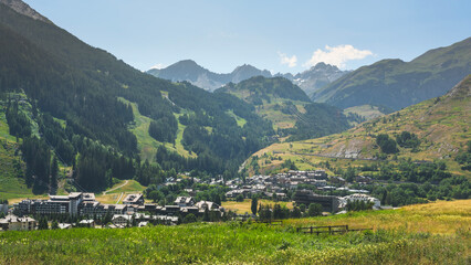 Fototapeta na wymiar La Thuile village. Aosta Valley, Italy
