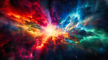 An explosion of colors in a digital nebula
