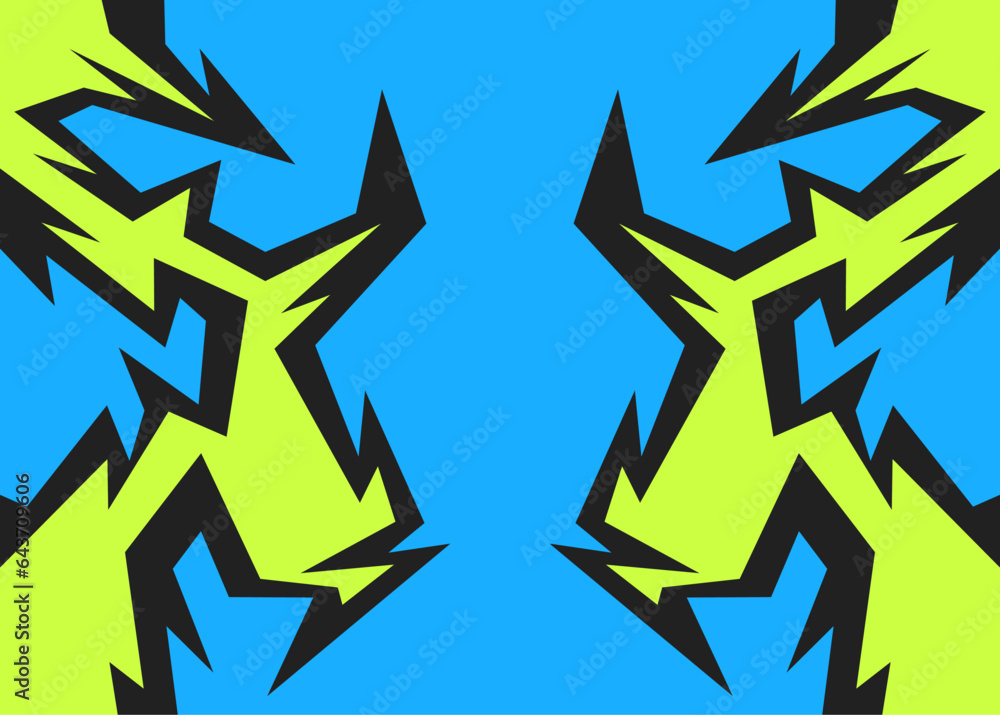 Poster abstract background with geometric sharp and spike line pattern. geometric tribal pattern