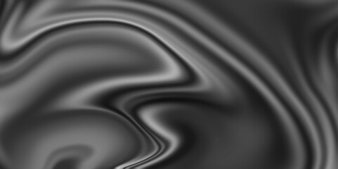 Abstract black silk background, black liquid marble texture with lines, Abstract black background with waves for any design and graphics design. Silky satin curtain with wavy patterns black color.