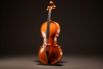 3d render of classic violin on dark background. 3d illustration. ai generated
