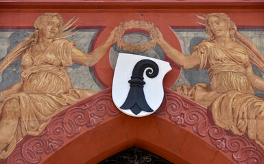 Basel City Emblem above Arched Doorway at Rathaus