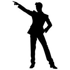 Business man in shirt, vector silhouette