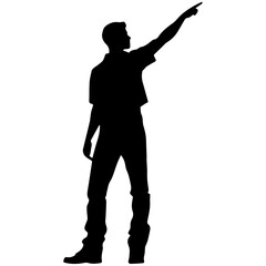 Business man in shirt, vector silhouette