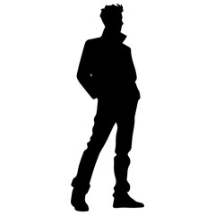 Obraz premium Business man in shirt, vector silhouette