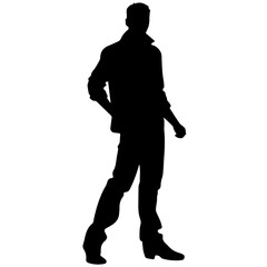 Business man in shirt, vector silhouette