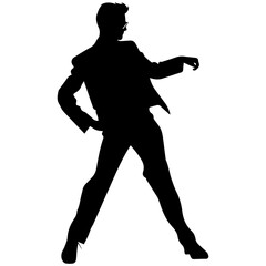 Business man in shirt, vector silhouette