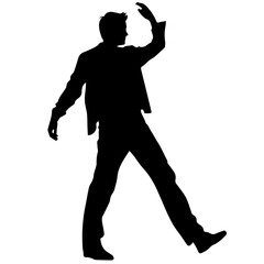 Business man in shirt, vector silhouette