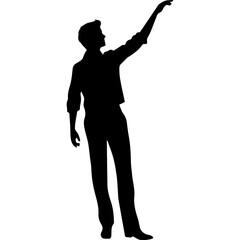 Business man in shirt, vector silhouette