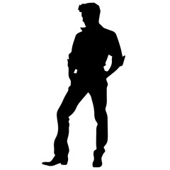 Fototapeta premium Business man in shirt, vector silhouette