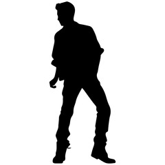 Fototapeta premium Business man in shirt, vector silhouette