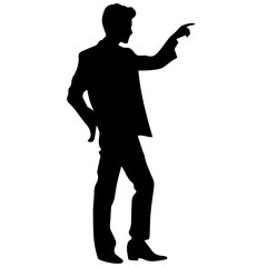 Business man in shirt, vector silhouette