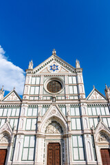 Fototapeta na wymiar Exterior of the Santa Croce church in Florence, Tuscany, Italy, Europe