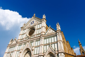 Fototapeta na wymiar Exterior of the Santa Croce church in Florence, Tuscany, Italy, Europe