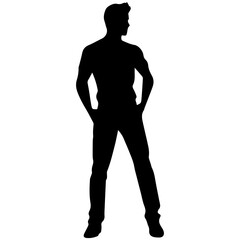 Fototapeta premium Business man in shirt, vector silhouette