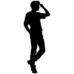 Fototapeta premium Business man in shirt, vector silhouette