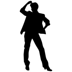 Business man in shirt, vector silhouette