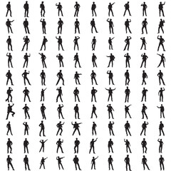 Business man in shirt, vector silhouette