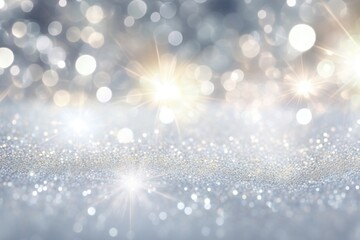 Silver bokeh light background, Christmas glowing bokeh confetti and sparkle texture overlay for...