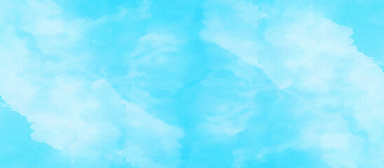 blue sky with clouds. Light sky blue shades watercolor background. Sky Nature Landscape Background. sky background with white fluffy clouds.