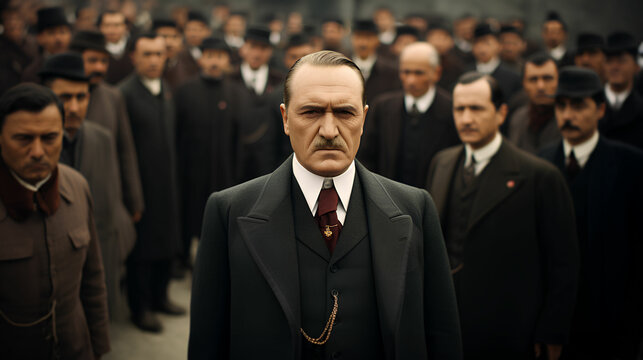 Mafia boss looking into the camera - Powered by Adobe