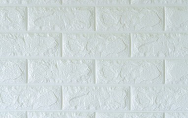 White foam brick wall used for background or texture in decorative art work