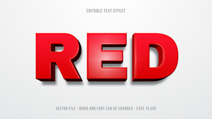 Editable text effect red 3d mock up