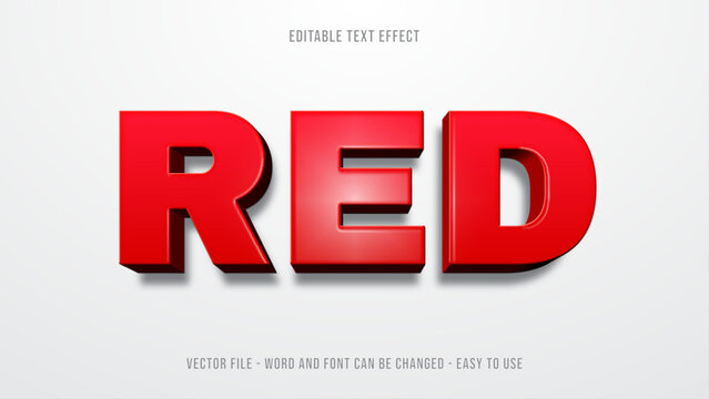 Editable text effect red 3d mock up