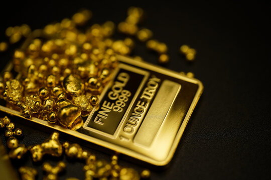 Gold bar 999 precious metal money investing economy