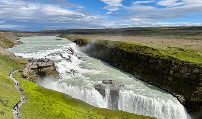 Beautiful scenery of Gullfoss Waterfall in Iceland