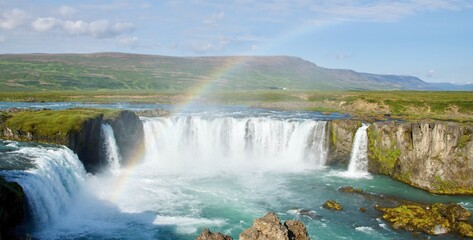 Beautiful scenery of Godafoss Waterfall in Iceland