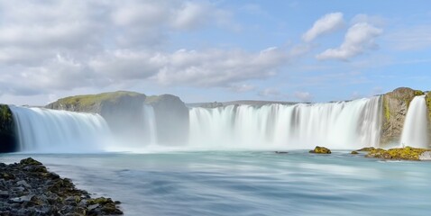 Beautiful scenery of Godafoss Waterfall in Iceland