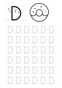 Printable Letter D Alphabet Tracing Worksheet