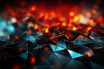 High-Tech Geometric Fusion Abstract Background. An electrifying high-tech background featuring a fusion of octagonal and triangular shapes creating a futuristic and dynamic visual. - obrazy, fototapety, plakaty