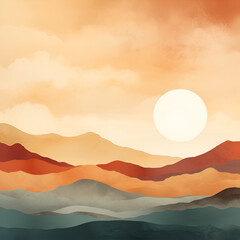 Minimalist Modern Abstract Landscapes style abstract earth tones 
