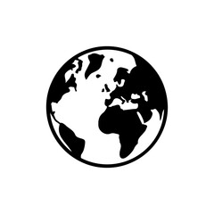 Planet Earth icon. World symbol. Vector illustration.
