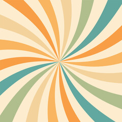 Abstract background of sunburst groovy Wavy spiral line. Colorful retro background.
